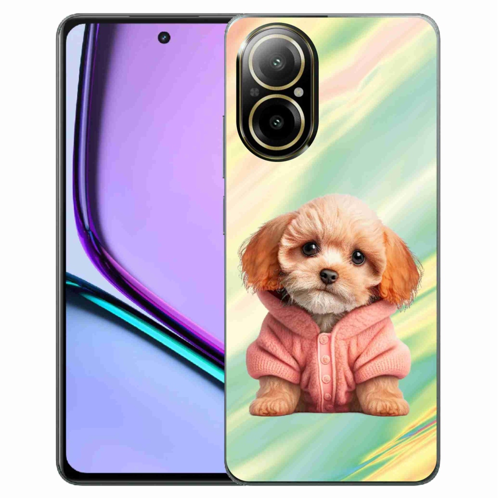 Gelový kryt mmCase na Realme C67 - štěně ve svetru