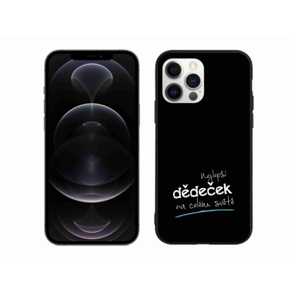 Gelový kryt mmCase na iPhone 12 Pro Max - nejlepší dědeček 3 černé pozadí