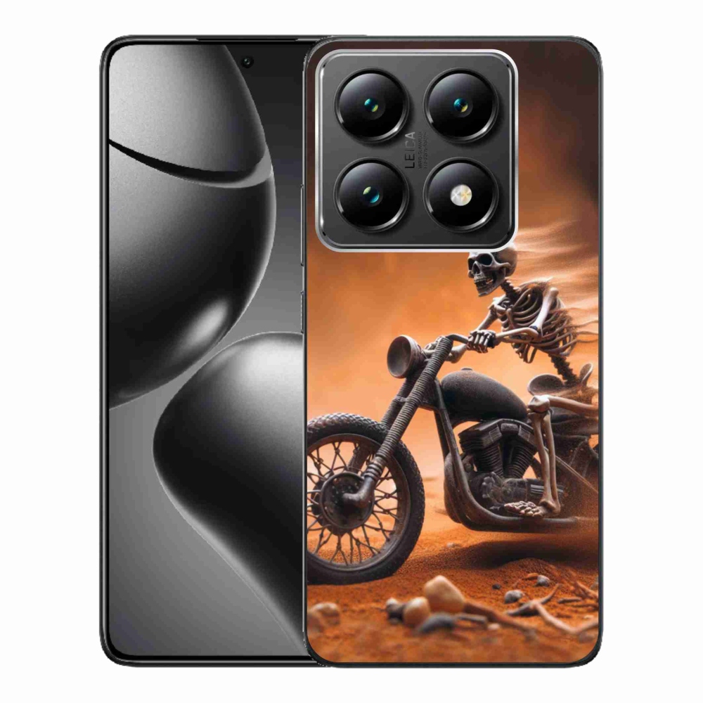 Gelový kryt mmCase na Xiaomi 14T Pro - kostra na motorce
