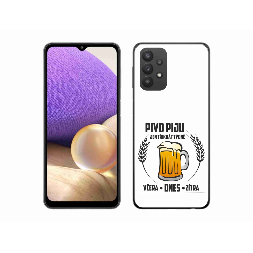 Gelový kryt mmCase na Samsung Galaxy A32 5G - pivní motiv bílé pozadí