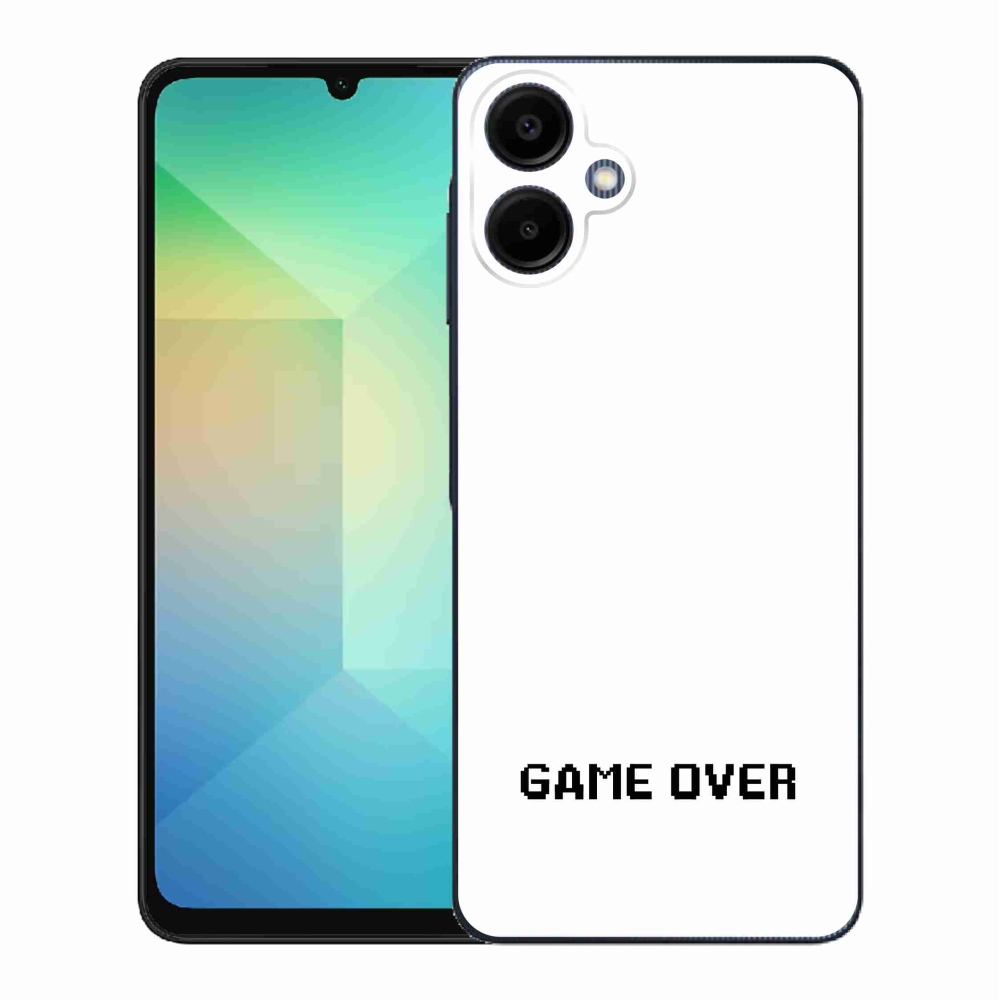 Gelový kryt mmCase na Samsung Galaxy A06 4G - game over bílé pozadí