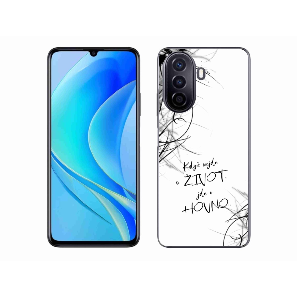 Gelový kryt mmCase na Huawei Nova Y70 - vtipný text 16 bílé pozadí