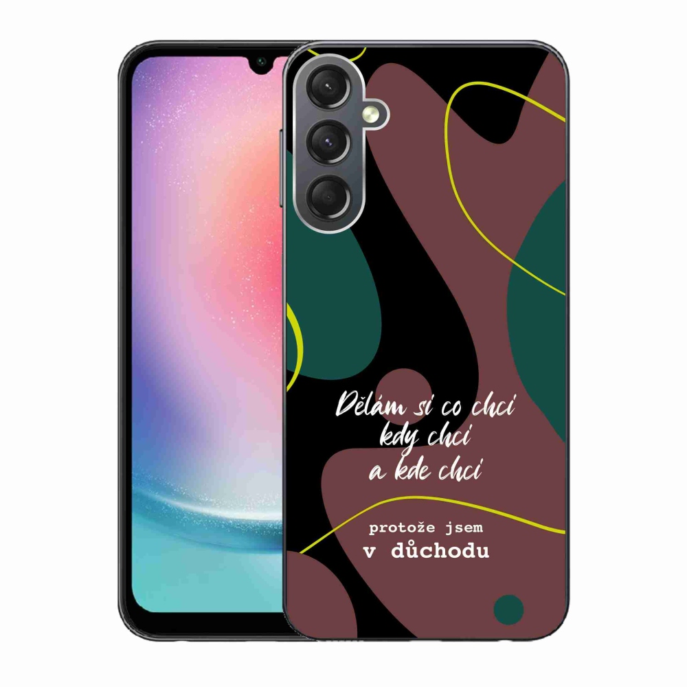 Gelový kryt mmCase na Samsung Galaxy A24 - vtipný text 10 černé pozadí