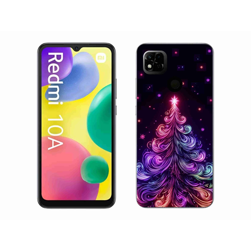 Gelový kryt mmCase na Xiaomi Redmi 10A - neonový vánoční stromek 1