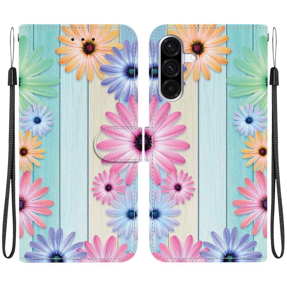 Versatile knížkové pouzdro na Samsung Galaxy A36 5G/A56 5G - barevné gerbery