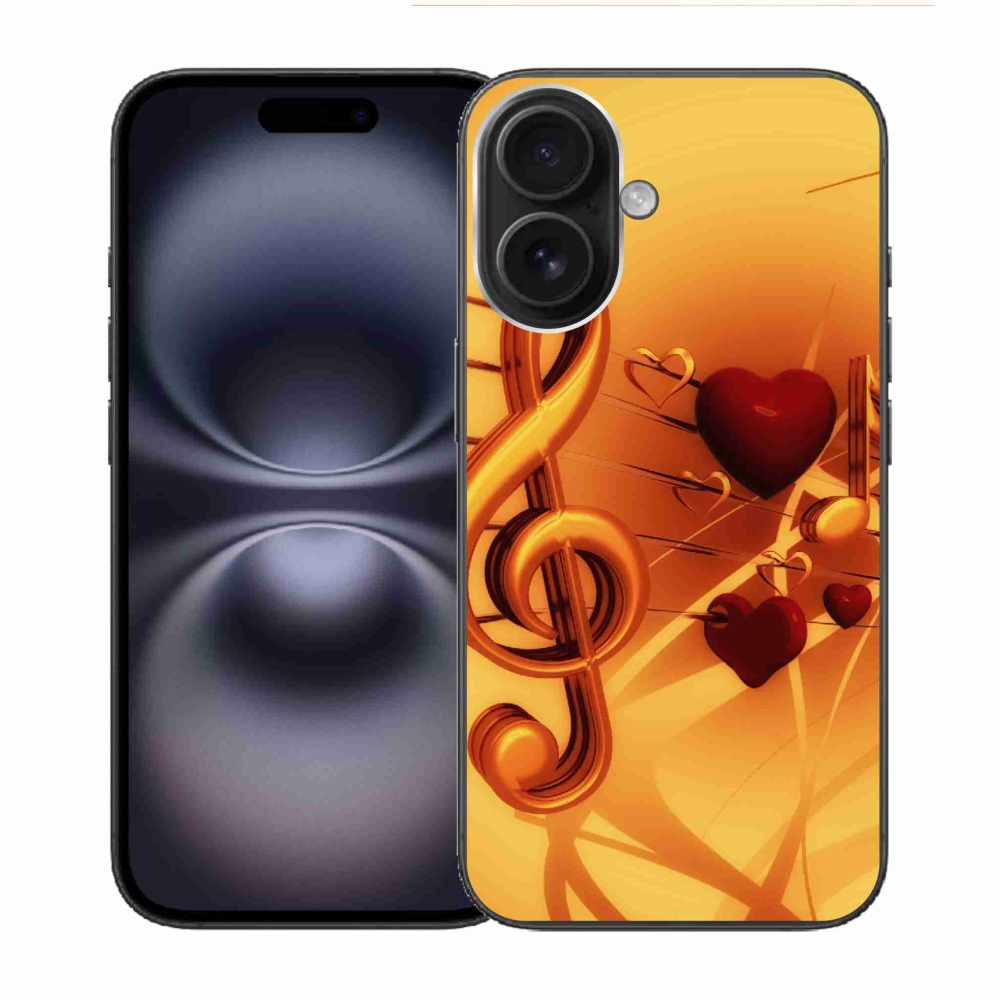 Gelový kryt mmCase na iPhone 16 - noty