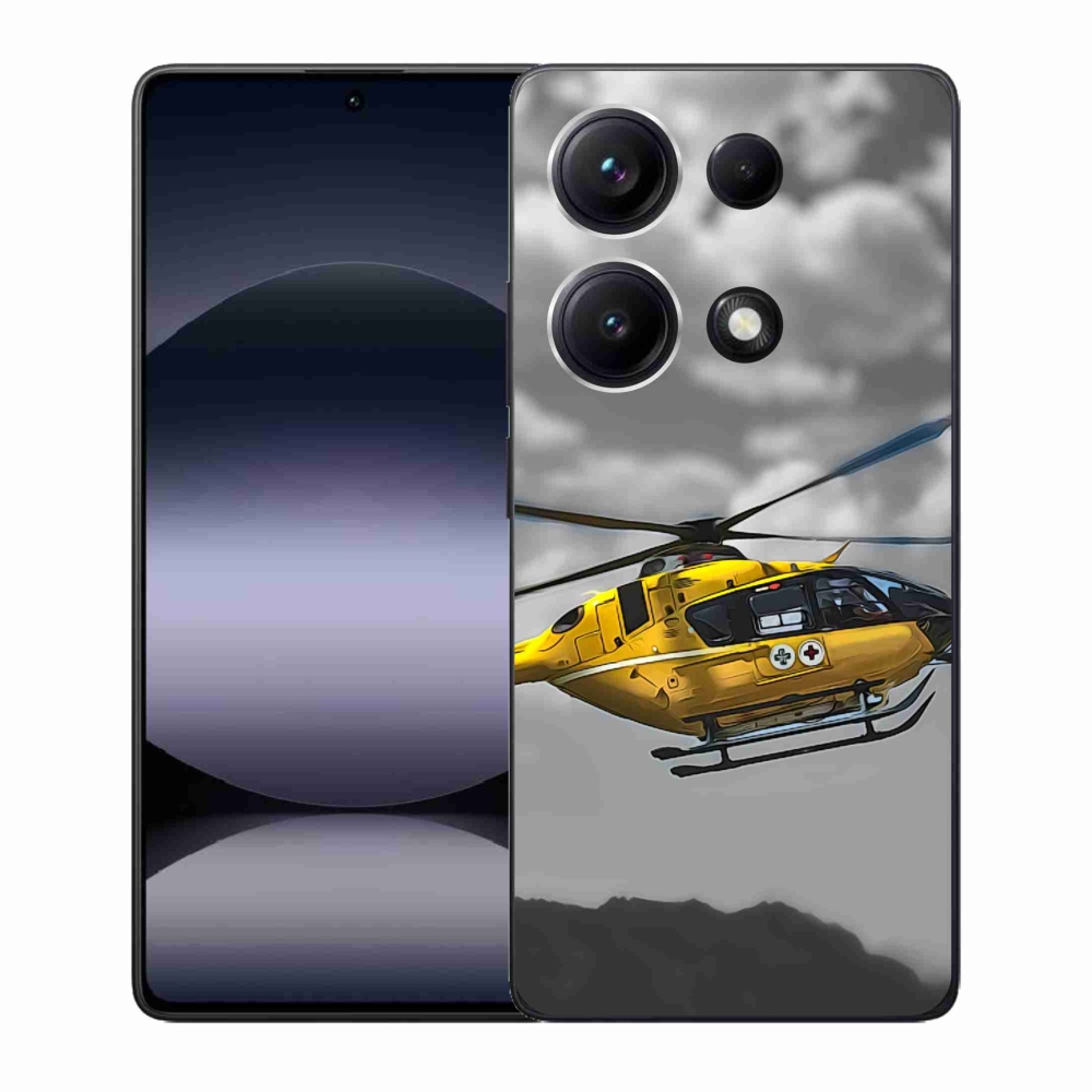 Gelový kryt mmCase na Xiaomi Redmi Note 14S - žlutá helikoptéra