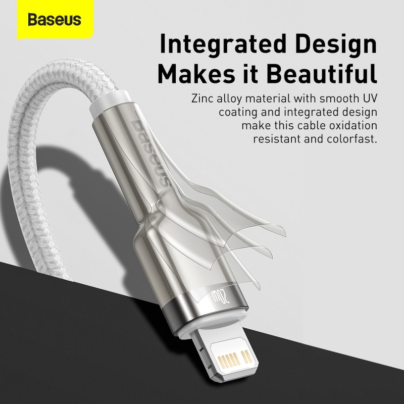 Baseus Cafule Metal Series Datový Kabel USB-C - Lighting 20W 2m White