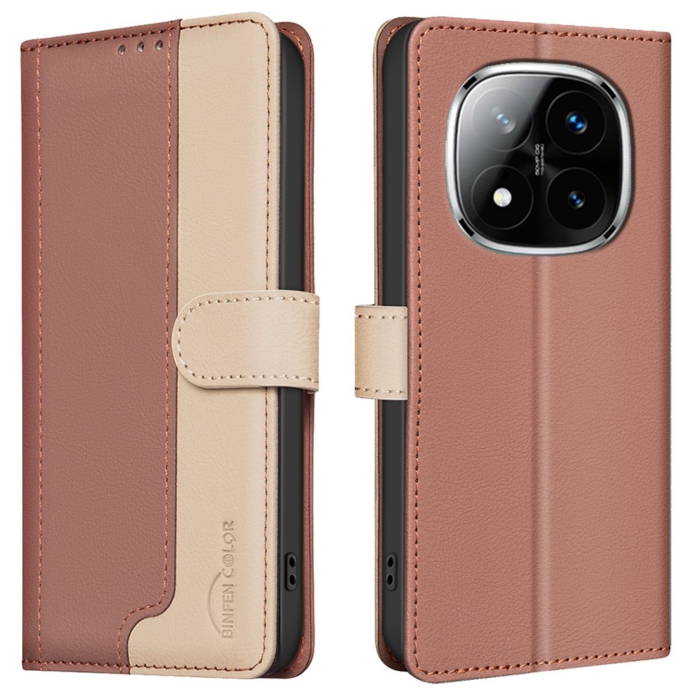 BNF DUO knížkové pouzdro na Xiaomi Redmi Note 14 Pro - hnědé