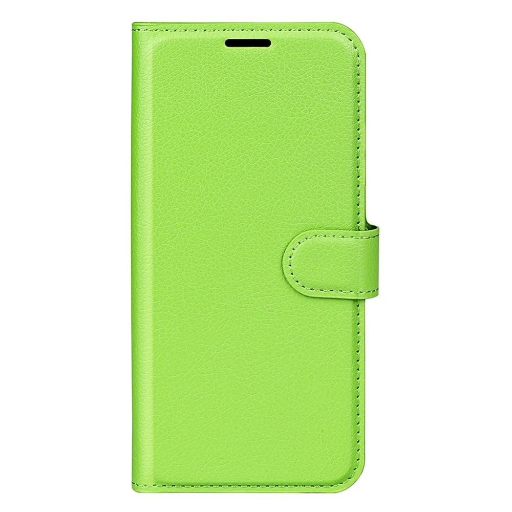 Litchi knížkové pouzdro na Samsung Galaxy S25 - zelené