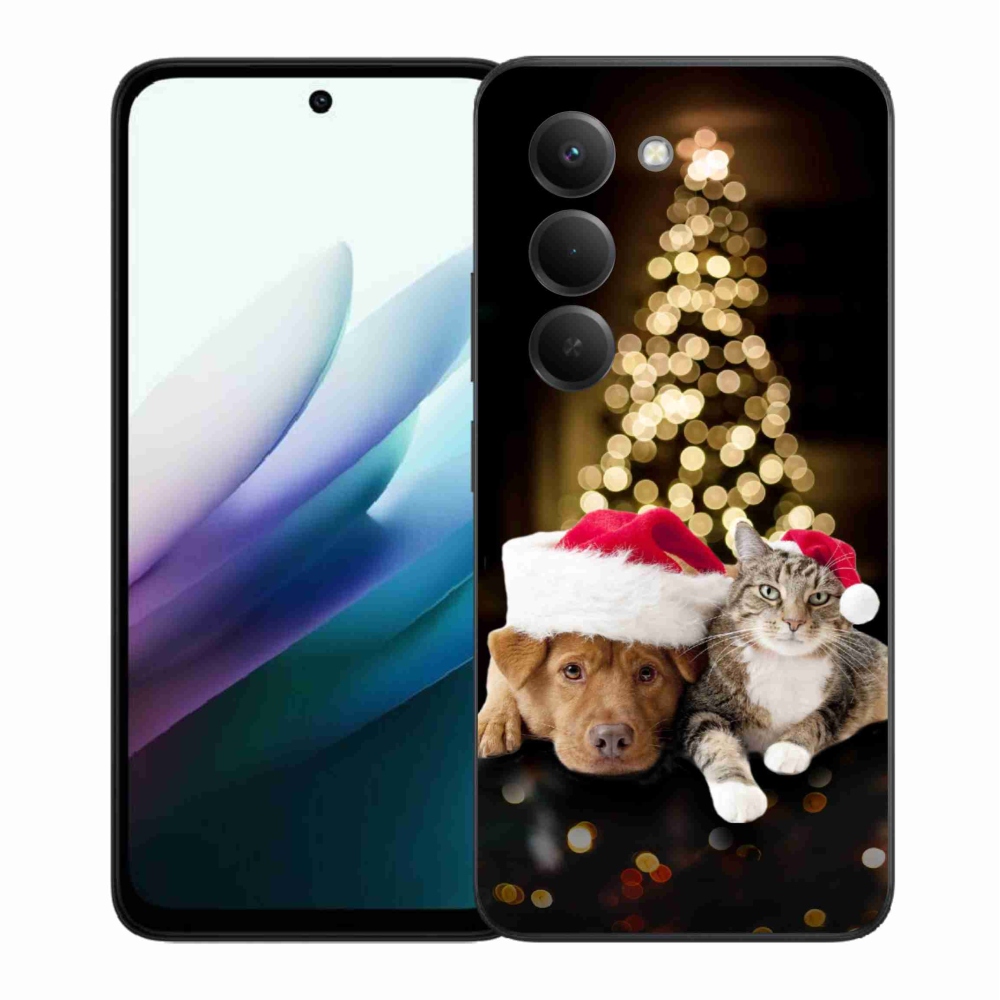 Gelový kryt mmCase na Xiaomi Redmi 15 4G/5G (171mm) - vánoční pes a kočka