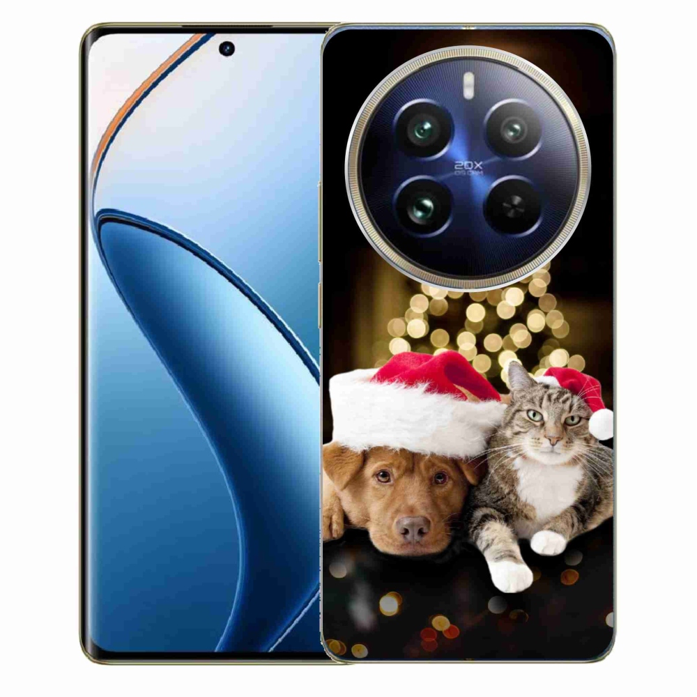Gelový kryt mmCase na Realme 12 Pro 5G/12 Pro+ 5G - vánoční pes a kočka