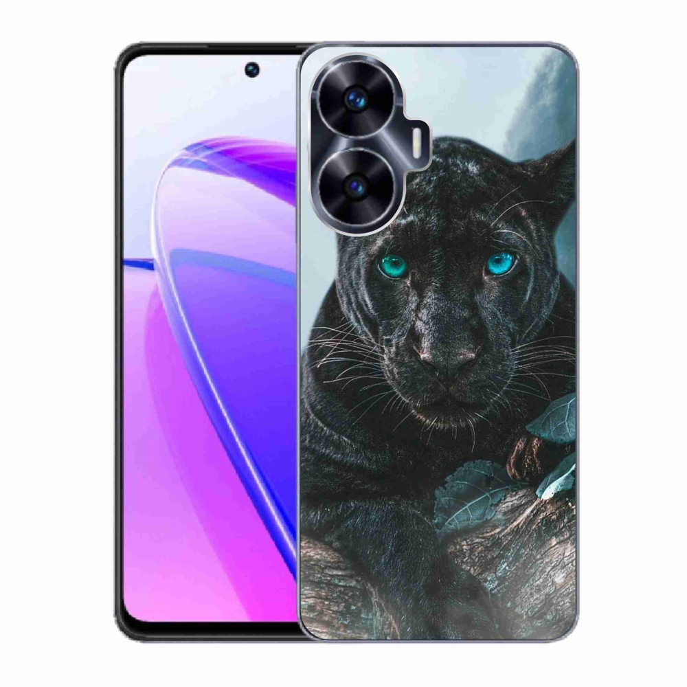 Gelový kryt mmCase na Realme C55 - černý panter