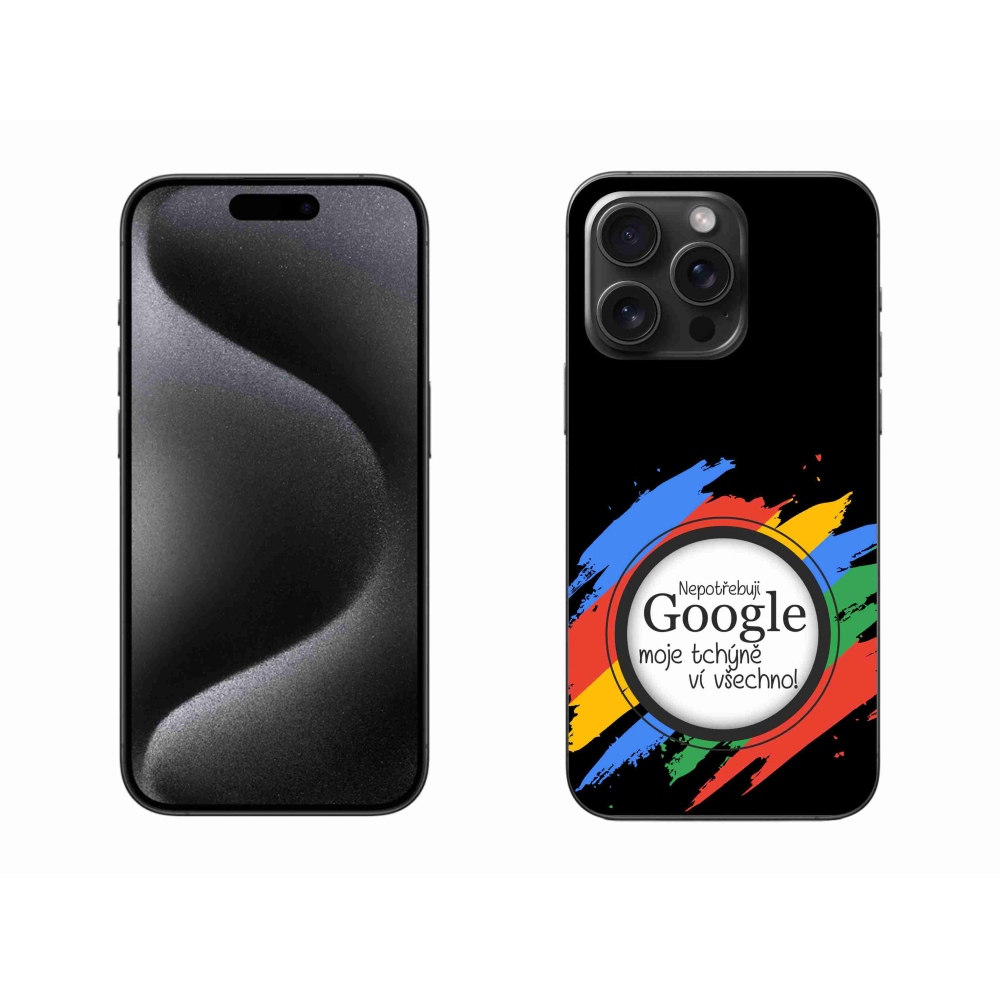 Gelový kryt mmCase na iPhone 15 Pro Max - tchýně ví všechno černé pozadí