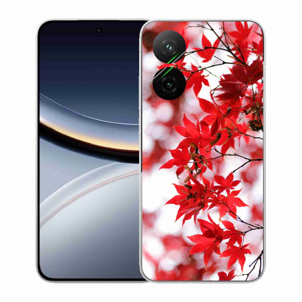 Gelový kryt mmCase na Xiaomi Poco F7 5G - červené listy