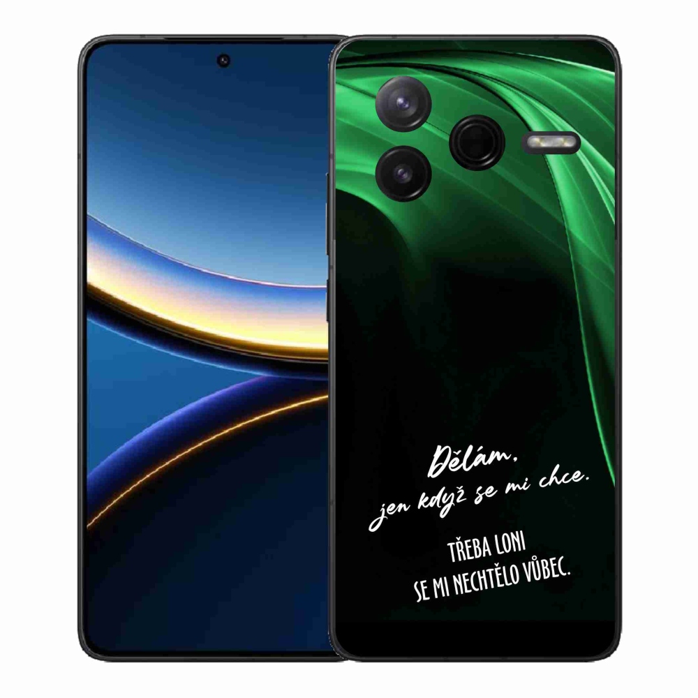 Gelový kryt mmCase na Xiaomi Poco F7 Pro - vtipný text 12 černé pozadí