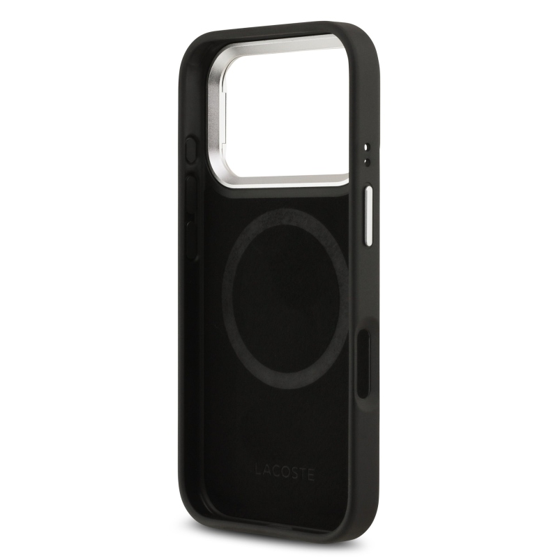 Lacoste Iconic Petit Pique Camera Stand MagSafe Zadní Kryt pro iPhone 17 Pro Black