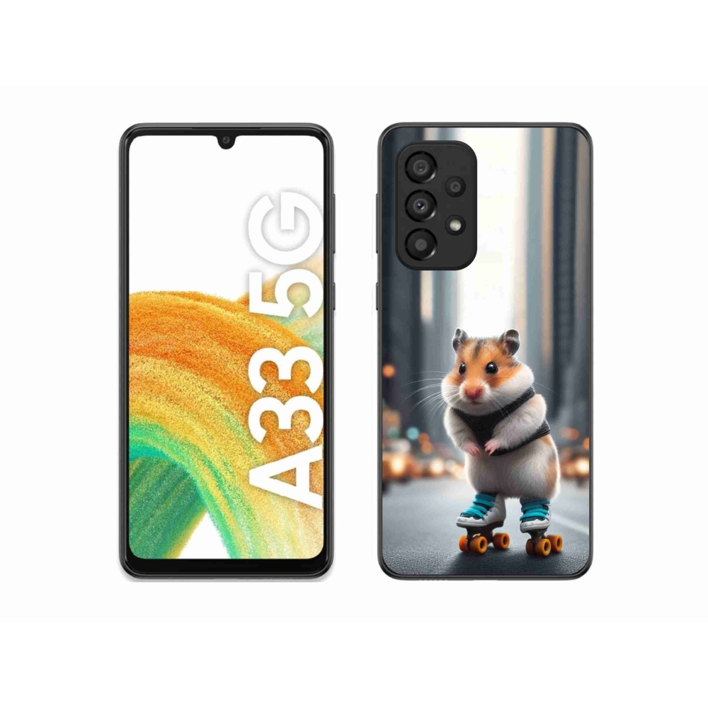 Gelový kryt mmCase na Samsung Galaxy A33 5G - křeček na bruslích