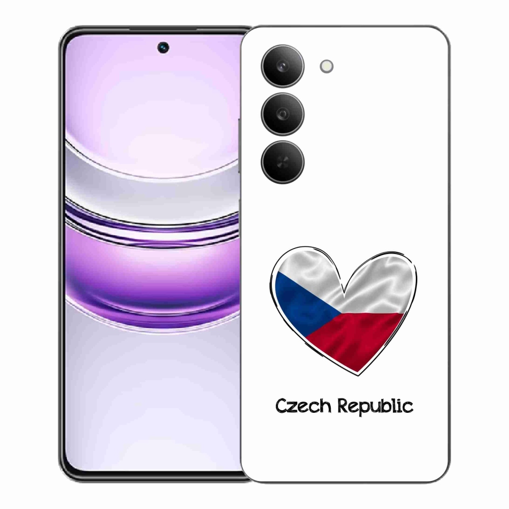 Gelový kryt mmCase na Realme 14x 5G - vlajka srdce bílé pozadí