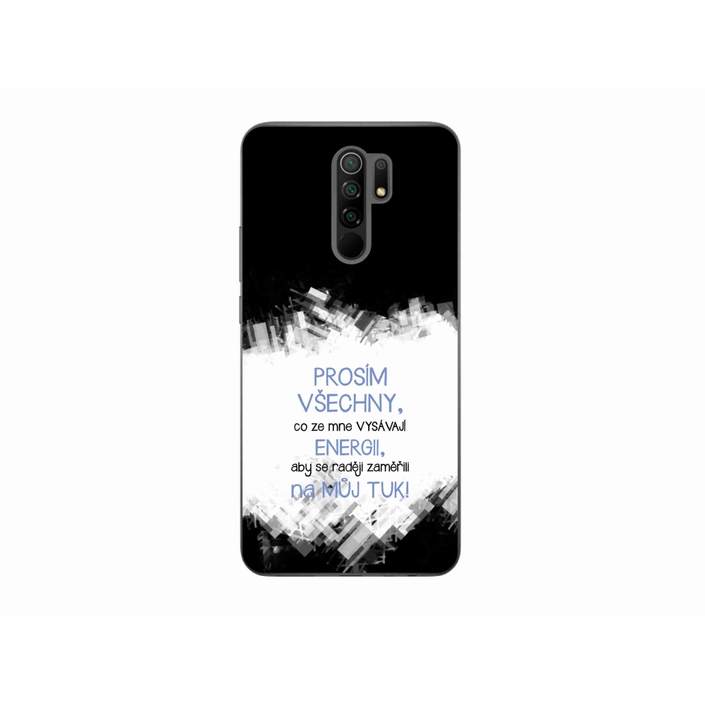 Gelový kryt mmCase na Xiaomi Redmi 9 - vtipný text 1 modrý