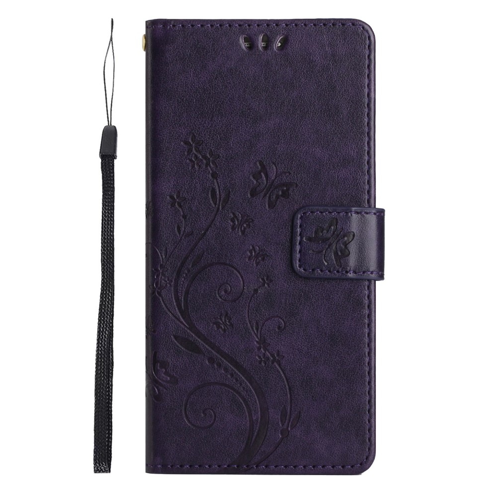 Flowers knížkové pouzdro na Xiaomi Redmi 14C/Poco C75 - tmavěfialové