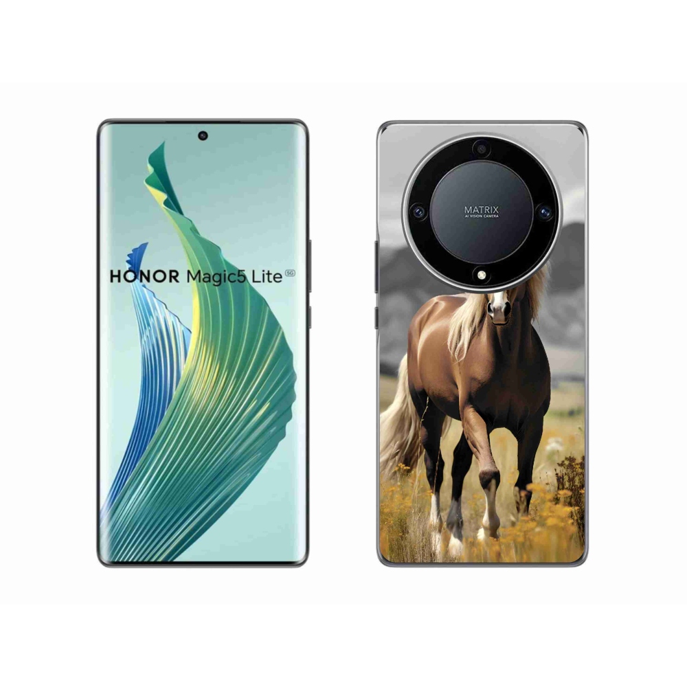 Gelový kryt mmCase na Honor Magic 5 Lite 5G - hnědý kůň 1
