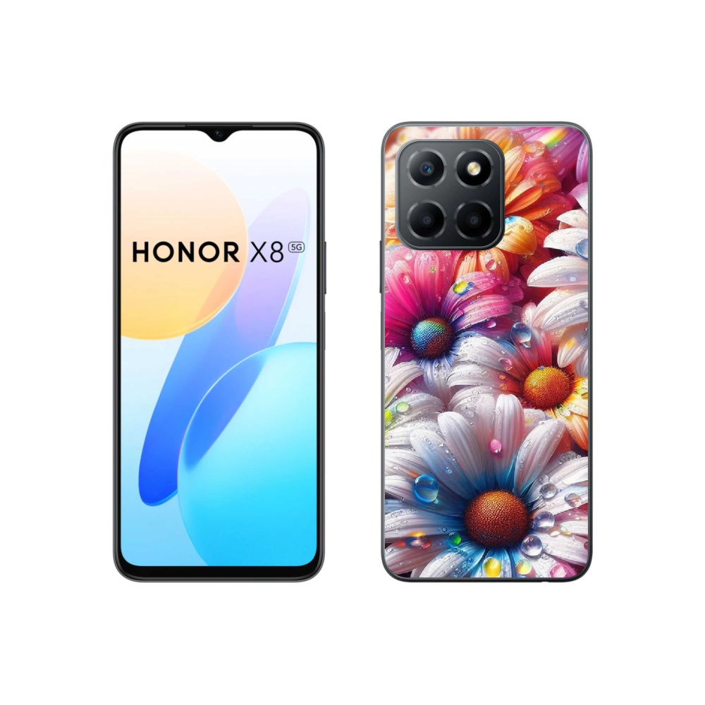 Gelový kryt mmCase na Honor X8 5G/70 Lite 5G - barevné kopretiny