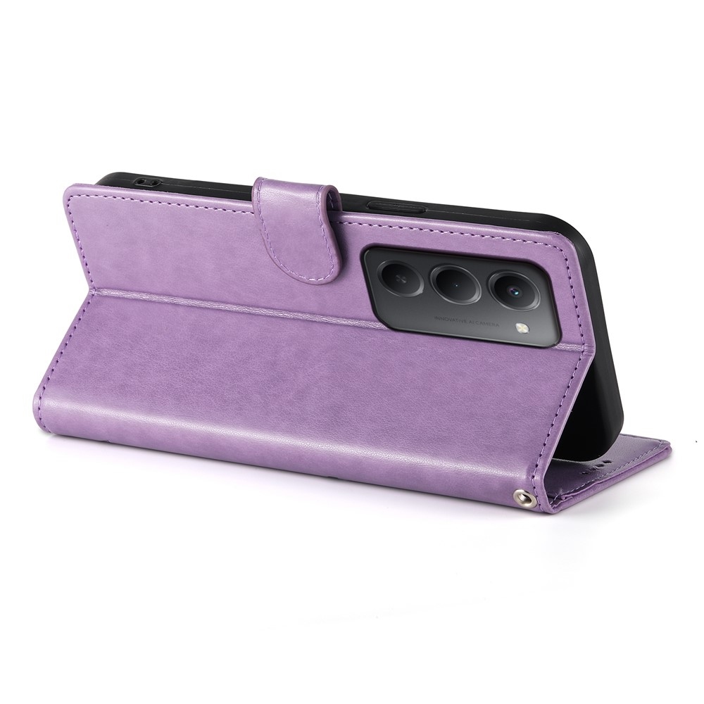 Flowery knížkové pouzdro na Xiaomi Redmi 15 5G (169mm) - fialové