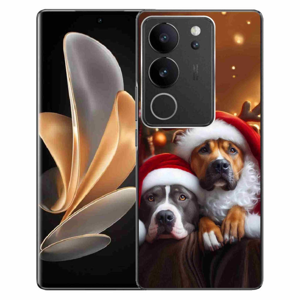 Gelový kryt mmCase na Vivo V29 5G - vánoční psi