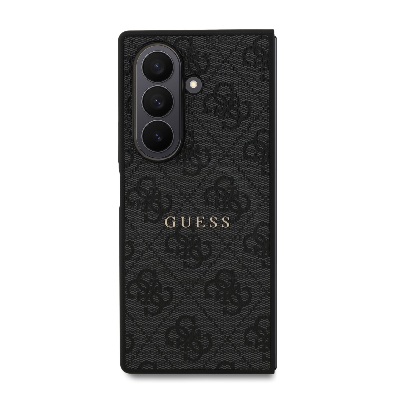 Guess PU Leather 4G Colored Ring Magnetic Zadní Kryt pro Samsung Galaxy Z Fold 7 Black