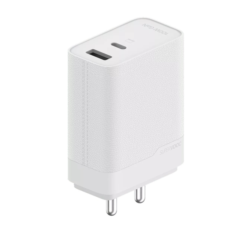 Oppo SuperVOOC USB-C 100W Cestovní Nabíječka + USB-C Datový Kabel White