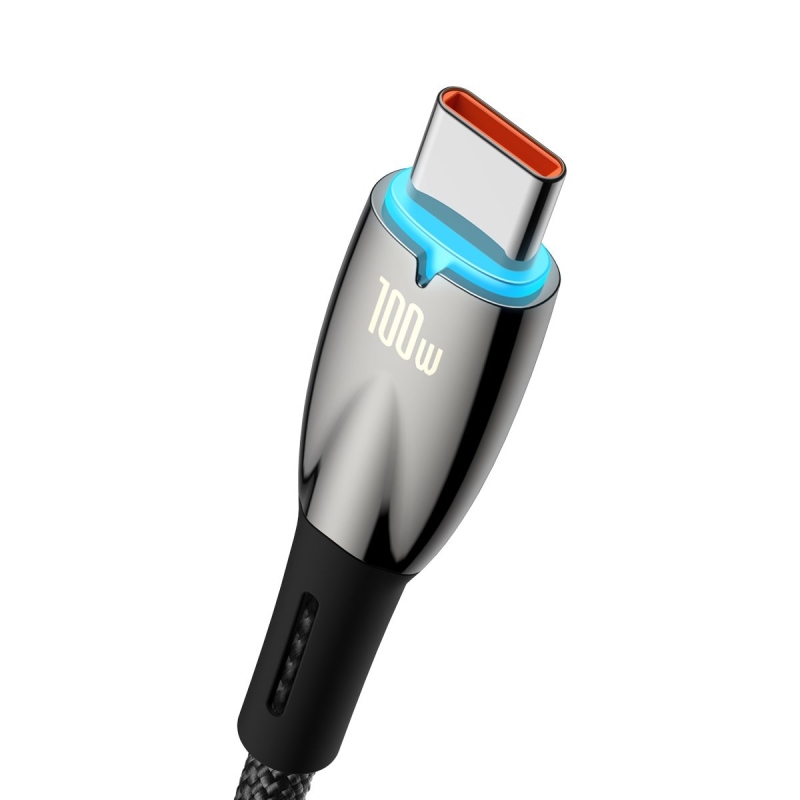 Baseus Glimmer Series Fast Charging Datový Kabel USB-A - USB-C 100W 1m Black