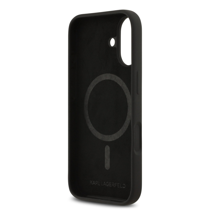 Karl Lagerfeld Liquid Silicone K&CH Sketch MagSafe Zadní Kryt pro iPhone 17 Black