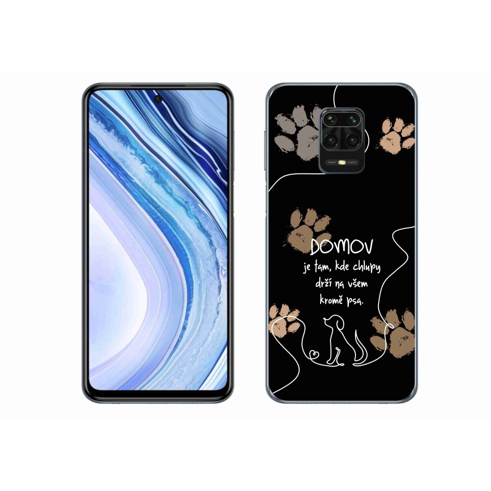 Gelový kryt mmCase na Xiaomi Redmi Note 9S - psí motiv černé pozadí