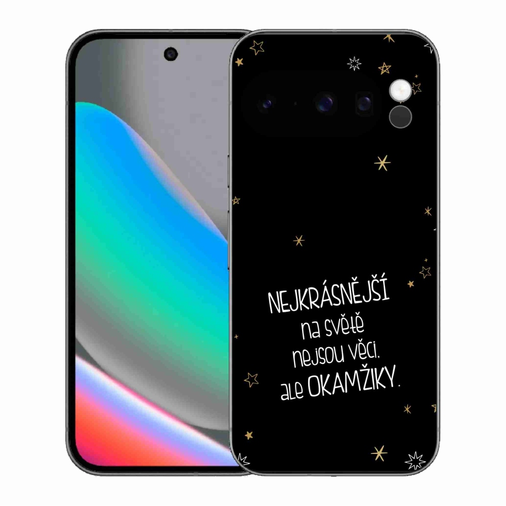 Gelový kryt mmCase na Google Pixel 10 Pro - citát 4 černé pozadí