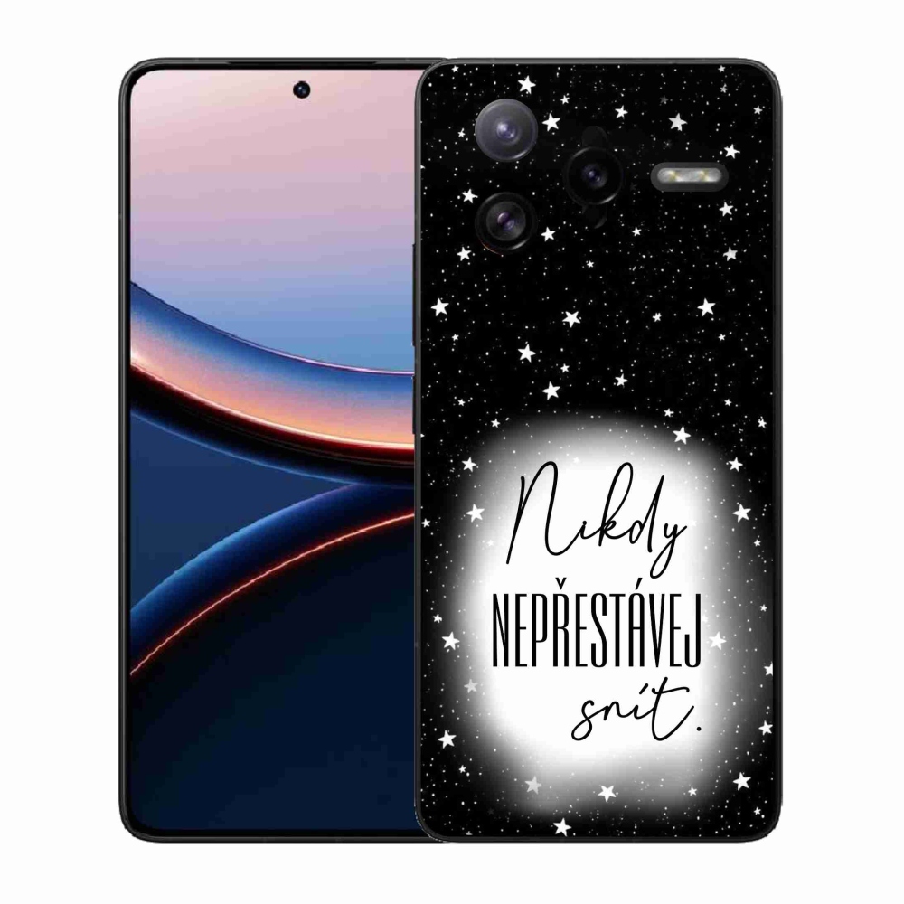 Gelový kryt mmCase na Xiaomi Poco F7 Ultra - citát 1 bíločerné pozadí