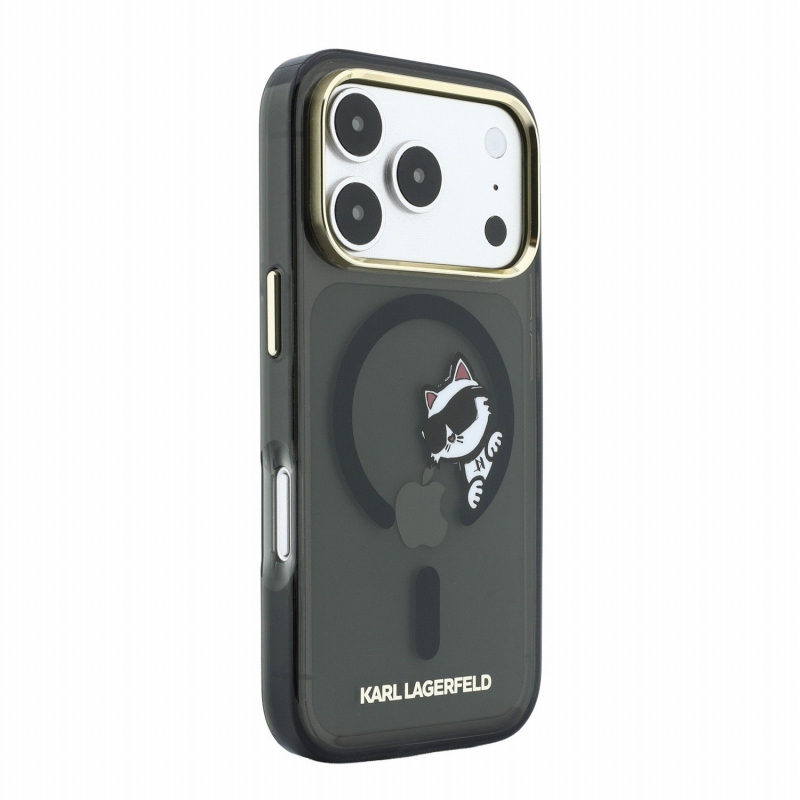 Karl Lagerfeld IML Choupette Peekaboo Magsafe Zadní Kryt pro iPhone 18 Pro Black