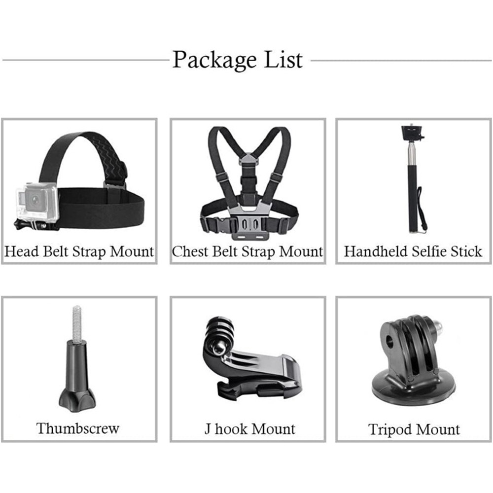 Univerzální 6v1 sada příslušenství pro GoPro a akční kamery