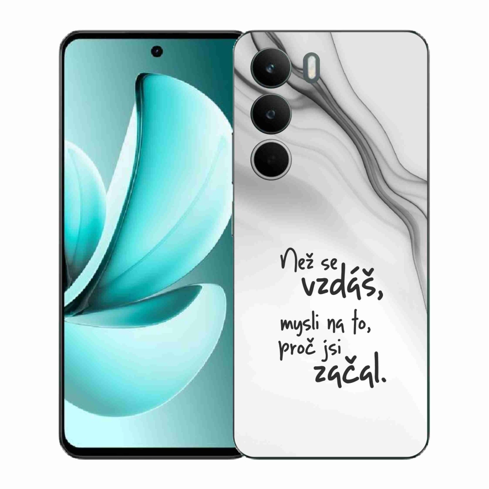 Gelový kryt mmCase na Realme C71 - citát 2 bílé pozadí