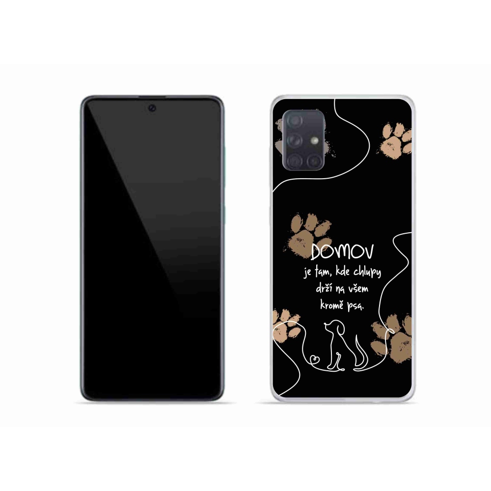 Gelový kryt mmCase na Samsung Galaxy A51 - psí motiv černé pozadí
