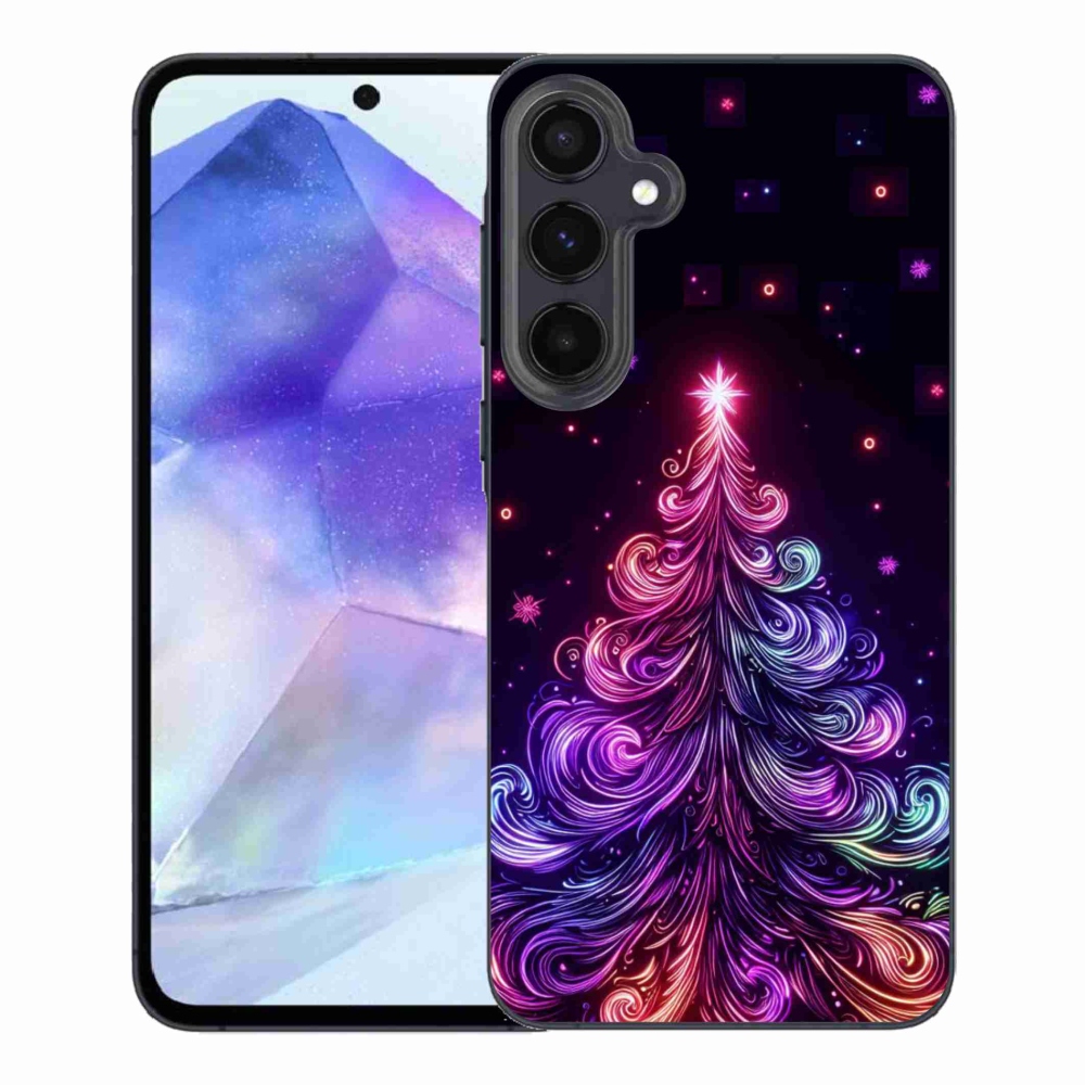 Gelový kryt mmCase na Samsung Galaxy A55 5G - neonový vánoční stromek 1