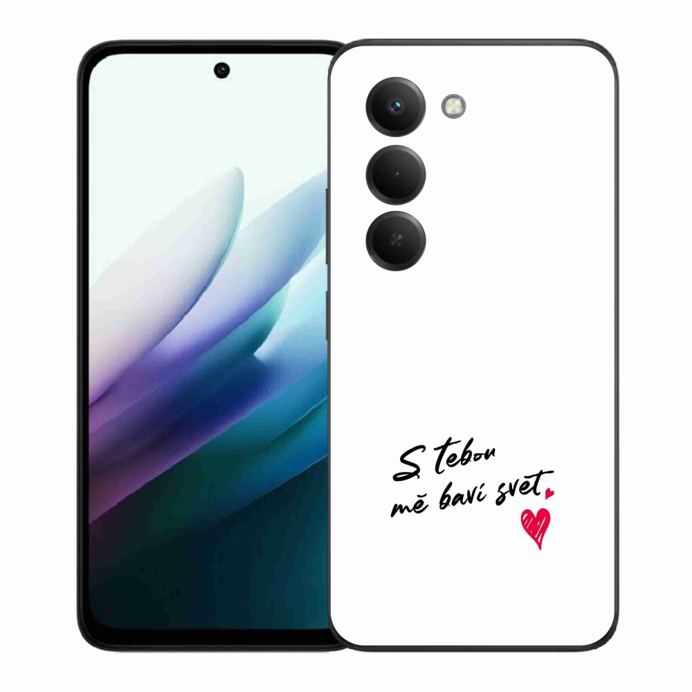 Gelový kryt mmCase na Xiaomi Redmi 15 4G/5G (171mm) - zamilovaný text 1 bílé pozadí
