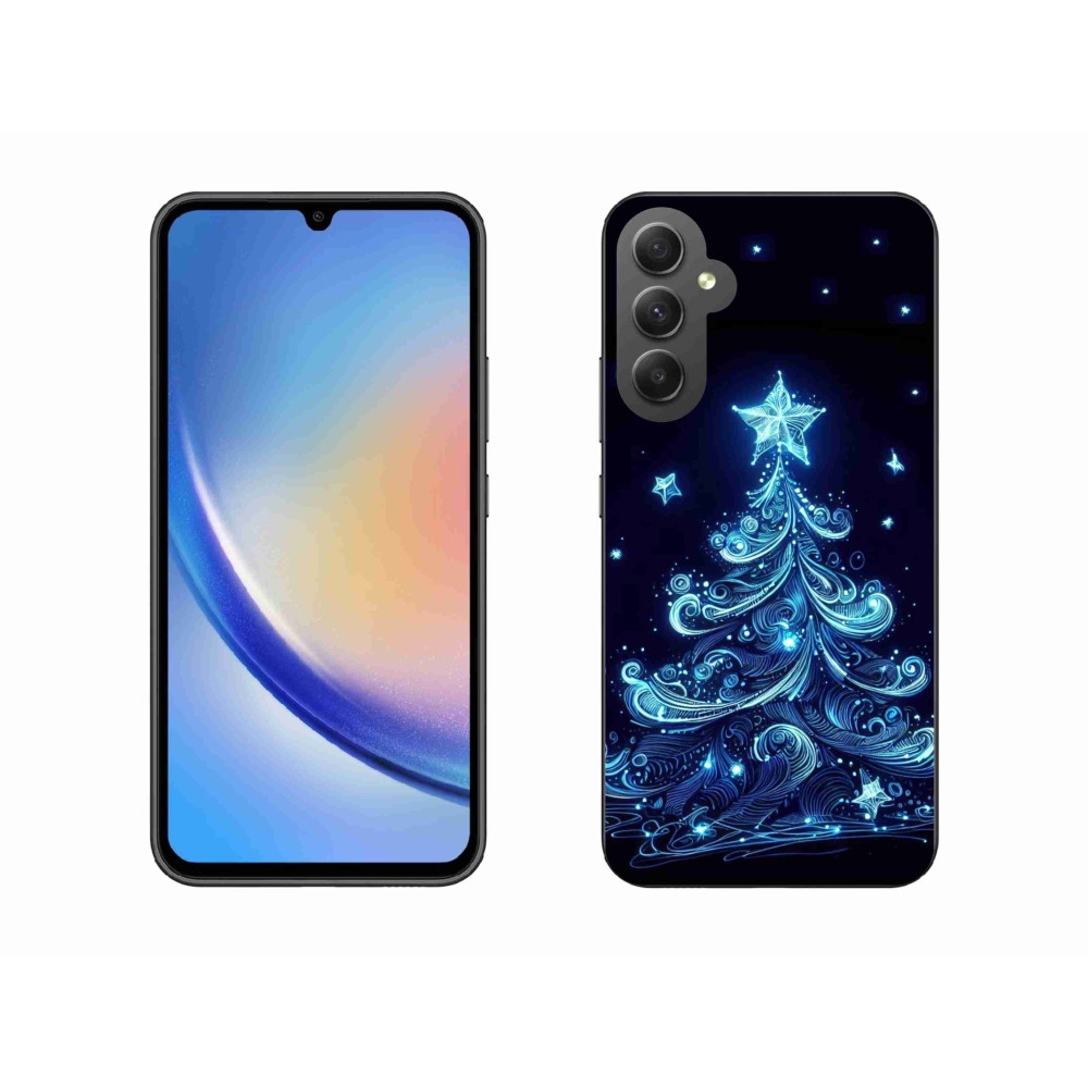 Gelový kryt mmCase na Samsung Galaxy A34 5G - neonový vánoční stromek 4