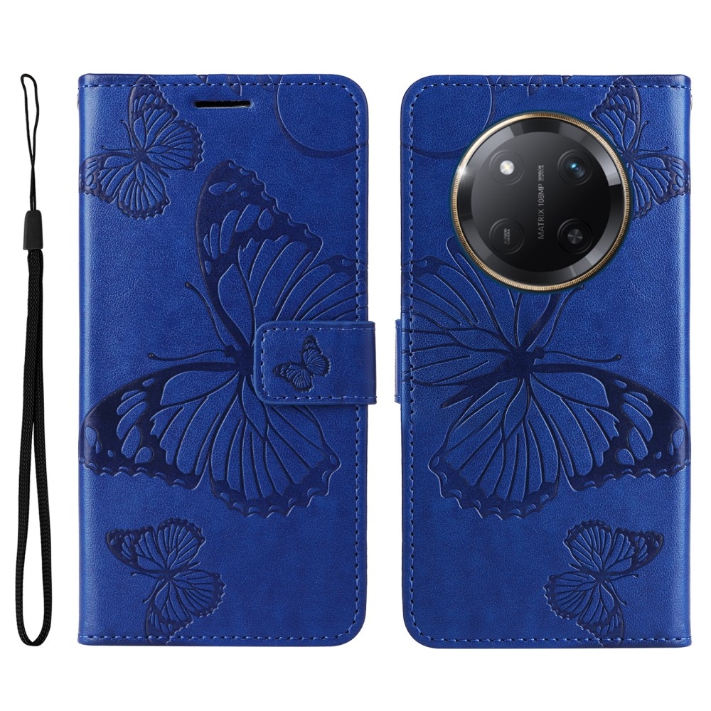 Big Butterfly knížkové pouzdro na Honor Magic 7 Lite 5G - modré