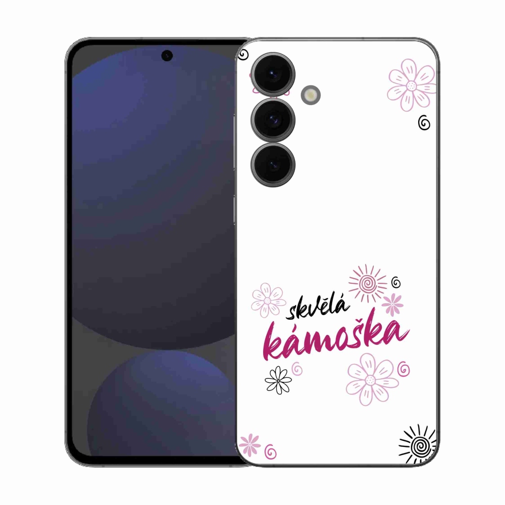 Gelový kryt mmCase na Samsung Galaxy S25 FE - skvělá kámoška bílé pozadí