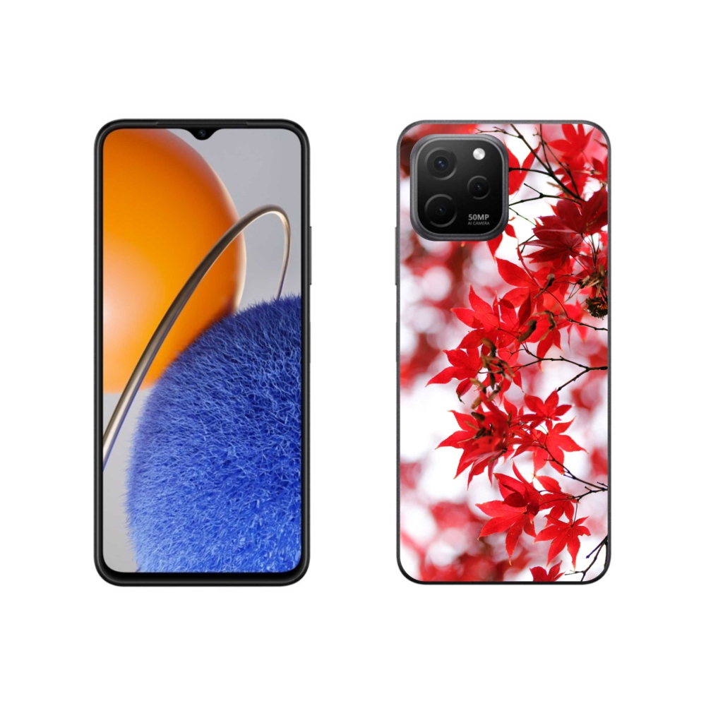 Gelový kryt mmCase na Huawei Nova Y61 - červené listy