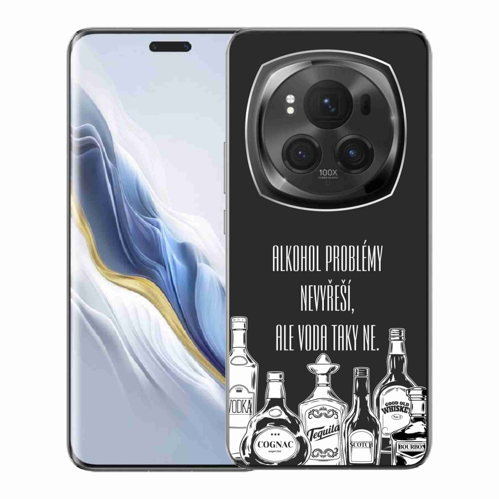 Gelový kryt mmCase na Honor Magic 6 Pro 5G - vtipný text černé pozadí