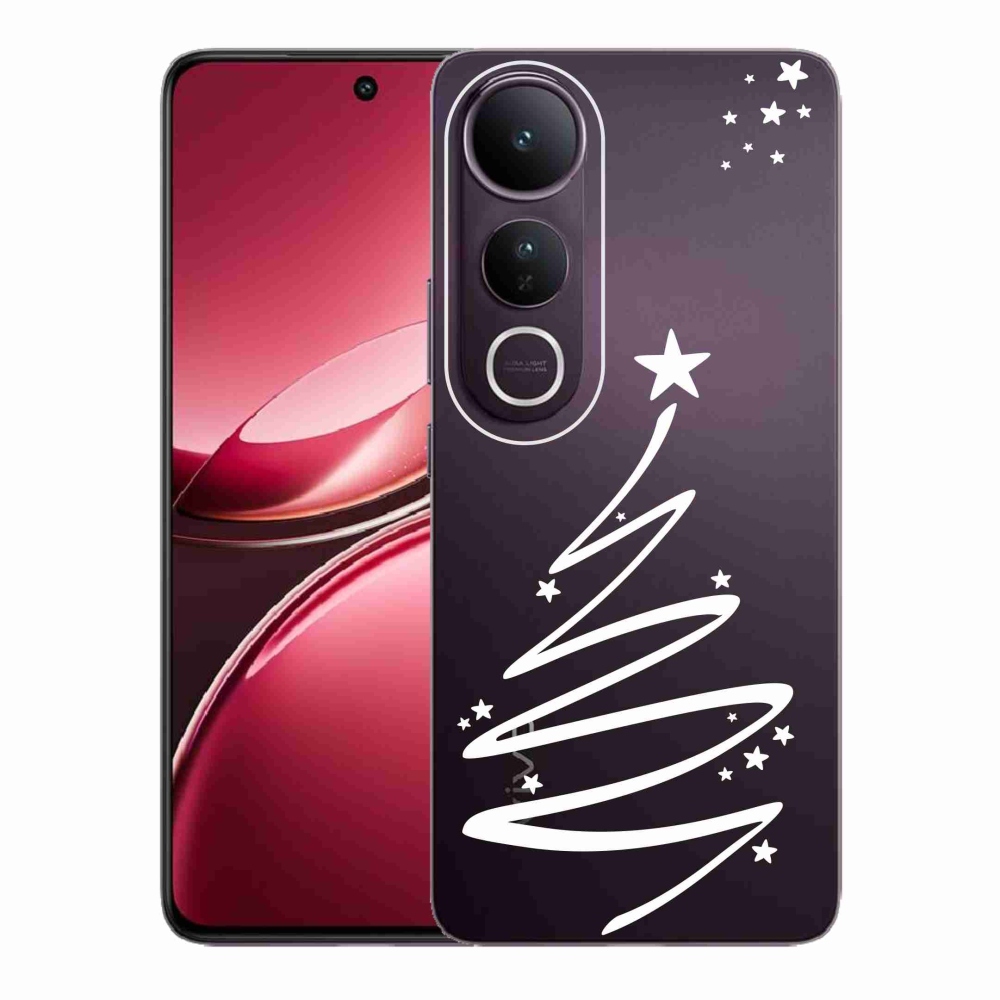 Gelový kryt mmCase na Vivo V50 Lite 4G/5G - bílý stromeček na průhledném pozadí