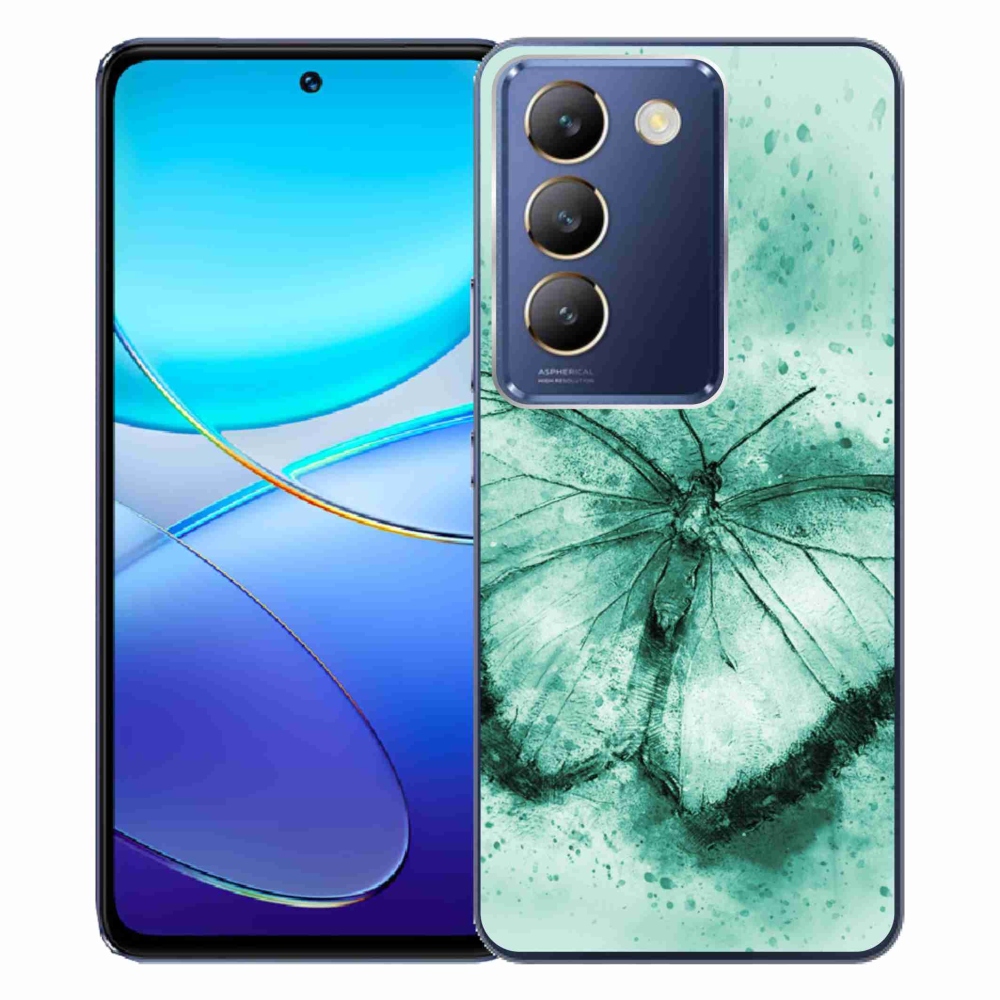 Gelový obal mmCase na Vivo V40 SE 4G/5G - zelený motýl