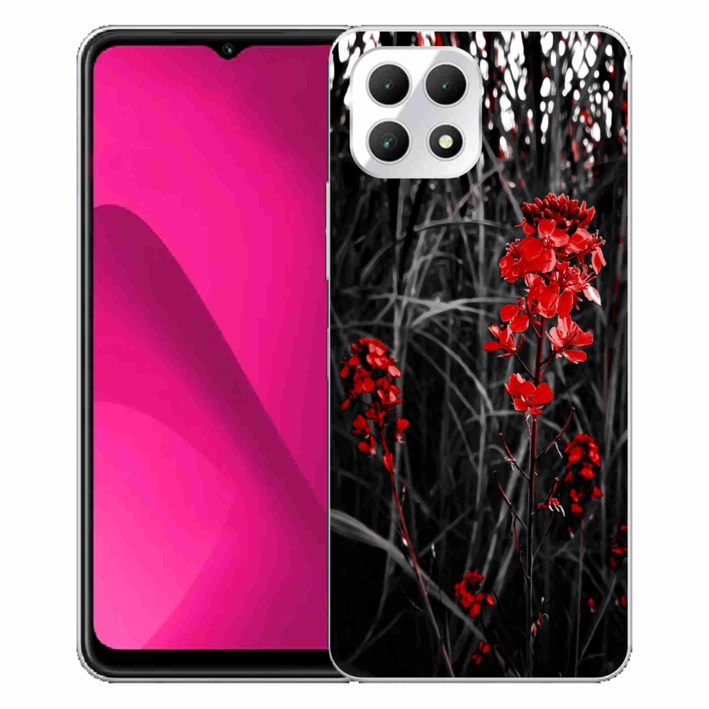 Gelový kryt mmCase na T-Mobile T Phone 2 - červená rostlina